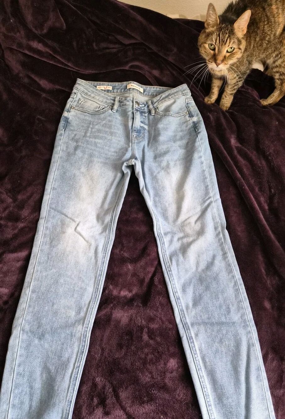 Size 27 Vigoss USA Marley Skinny Denim Blue Jeans Distressed Faded Light Wash
